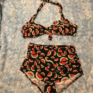 Women's Watermelon 2 Piece swimsuit size L New